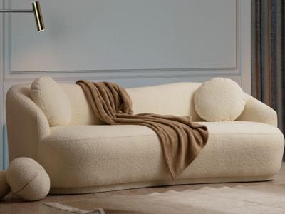 Zetel ANKARA 3 plaatsen bouclé stof crème Zetel ANKARA 3 plaatsen bouclé stof crème