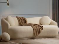 Zetel ANKARA 3 plaatsen bouclé stof crème - thumbnail