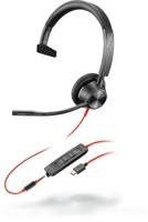 POLY 3315 Headset Bedraad Hoofdband Oproepen/muziek USB Type-C Zwart - thumbnail