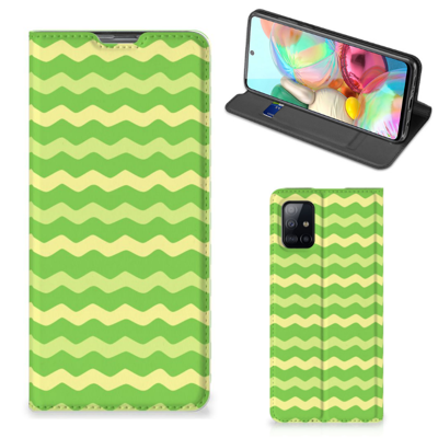 Samsung Galaxy A71 | Hoesje met Magneet | Waves Green
