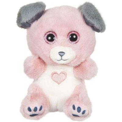 Cutydoo Love Hond Pluche Speelgoed - GIPSY TOYS - 13 cm - Roze/Grijs