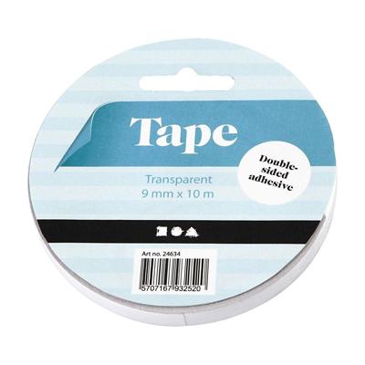 Creativ Company Dubbelzijdig plakband, b: 9 mm, 10 m/ 1 rol