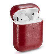 AirPods 1/2 hoesje Genuine Leather Series - hard case - rood AirPods 1/2 hoesje Genuine Leather Series - hard case - rood