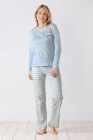 Warme blauwe dames pyjama Hajo - thumbnail