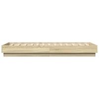 Bedframe met LED-verlichting sonoma eikenkleurig 75x190 cm - thumbnail