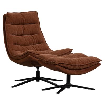 Woood Kube fauteuil met hocker Bruin