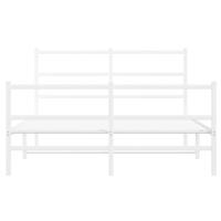 Bedframe met hoofd- en voeteneinde metaal wit 135x190 cm - thumbnail