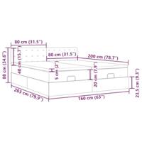 Ottoman bed met matrassen 160x200cm stof lichtgrijs - thumbnail