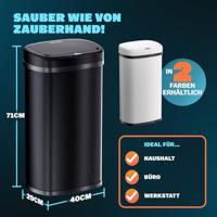 Vuilnisbak opent automatisch met Sensor Zwart 58L - thumbnail