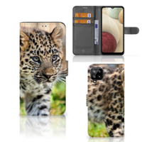 Samsung Galaxy A12 Telefoonhoesje met Pasjes Baby Luipaard - thumbnail