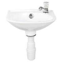 Fonteinset Differnz Gaia 32x28x15 cm Wit Met Kraan en Sifon Differnz - thumbnail