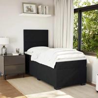 Boxspring met matras fluweel zwart 140x190 cm - thumbnail