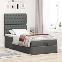 Ottoman bed met matras 80x200cm stof donkergrijs - thumbnail