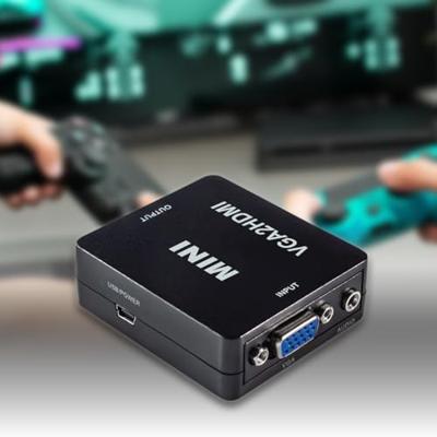 Maxtrack CS40L VGA / HDMI Adapter [1x VGA-bus, Jackplug female 3,5 mm - 1x HDMI-bus] Zwart