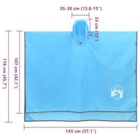 VidaXL Regenponcho met capuchon 2-in-1 ontwerp 223x145 cm blauw - thumbnail