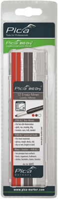 Pica 6045 big dry vulling | rood, grafiet, wit | blister - pi6045sb Pica 6045 big dry vulling | rood, grafiet, wit | blister - pi6045sb
