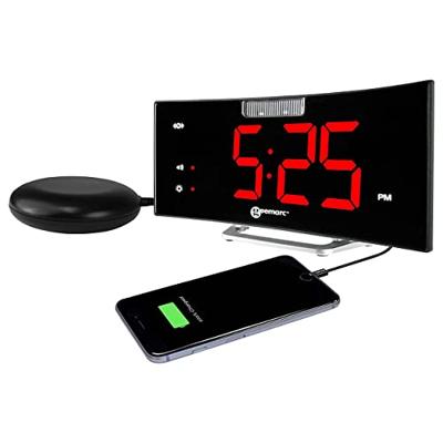 Geemarc Wake 'n Shake Curve Wekker met Trilkussen - thumbnail