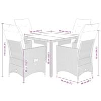5-delige Tuinset met kussens poly rattan zwart - thumbnail