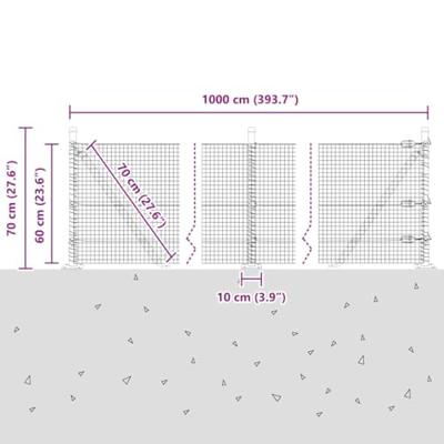 VidaXL Afrasteringspaal groen 10 x 0,6 m (19 x 19 mm gaas)