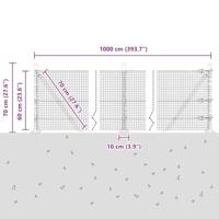 VidaXL Afrasteringspaal zilver 10 x 0,6 m (19 x 19 mm gaas) staal - thumbnail