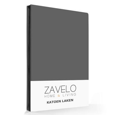 Zavelo Laken Basics Antraciet (Katoen)- 2-persoons (200x250 cm)