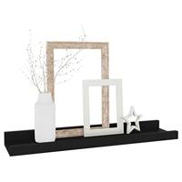 Wandschappen 4 st 40x9x3 cm zwart - thumbnail