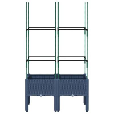 Plantenbak met latwerk 80x40x142,5 cm polypropeen grijs Plantenbak met latwerk 80x40x142,5 cm polypropeen grijs