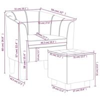 Kuipstoel met voetenbankje kunstleer wijnrood - thumbnail