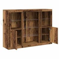 LED Sideboard Oudhout 142,5 x 37 x 100 cm Bewerkt hout - thumbnail