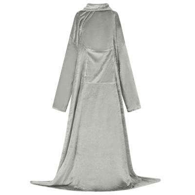 VidaXL Deken hoodie grijs f flanel