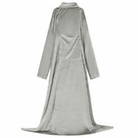 VidaXL Deken hoodie grijs f flanel - thumbnail