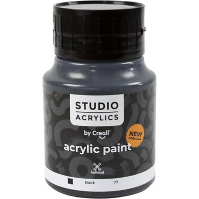 Creall Studio Acrylverf, dekkend, black (99), 500 ml/ 1 fles Creall Studio Acrylverf, dekkend, black (99), 500 ml/ 1 fles
