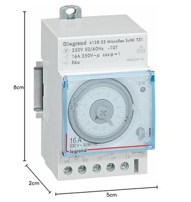 Legrand 412823 DIN-rail schakelklok Analoog 230 V 4000 W