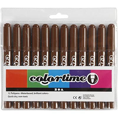 Colortime Bruine jumbo stiften, 12st. - thumbnail