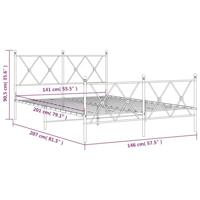 Bedframe met hoofd- en voeteneinde metaal wit 140x200 cm - thumbnail