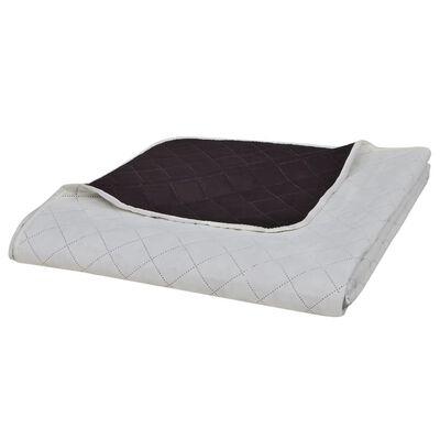 VidaXL Bedsprei gewatteerd dubbelzijdig 230x260 cm beige/bruin
