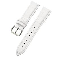 By Qubix - Compatible met Garmin Lily 2 - Crocodile leren bandje - Wit - Compatible Garmin bandje - thumbnail