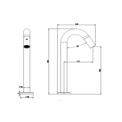 Fonteinkraan Plieger Lupo 2.0 Verhoogd Mat Zwart Fonteinkraan Plieger Lupo 2.0 Verhoogd Mat Zwart
