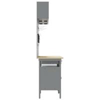 Werkbankset met lade 8 pcs Zwart en Grijs Gepoedercoat staal - thumbnail