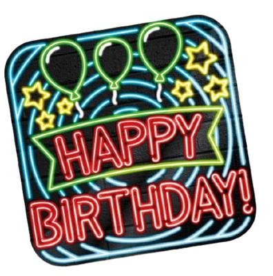 NEON Deurbord Happy Birthday