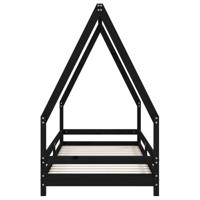 Kinderbedframe 80x200 cm massief grenenhout zwart - thumbnail
