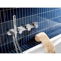Hotbath Buddy badmengkraan inbouw met 2 stopkranen geborsteld nikkel B061GN - thumbnail