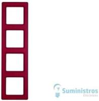 Berker Q.1 afdekraam 4-voudig rood - thumbnail