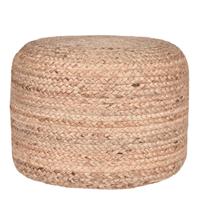 LABEL51 Poef gevlochten jute naturel - thumbnail