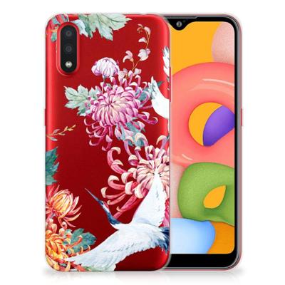 Samsung Galaxy A01 | TPU Hoesje | Bird Flowers Samsung Galaxy A01 | TPU Hoesje | Bird Flowers
