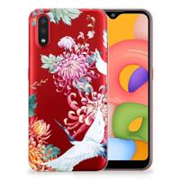 Samsung Galaxy A01 | TPU Hoesje | Bird Flowers - thumbnail