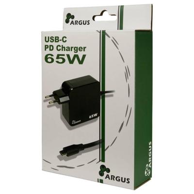 Inter-Tech PD-2065 USB-oplader 65 W Zwart Binnen