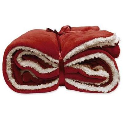 Unique Living Unique Living Lars coral fleece/suede plaid 150x200cm red Unique Living Unique Living Lars coral fleece/suede plaid 150x200cm red