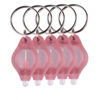 2 stuks Mini Pocket sleutelhanger zaklamp Micro LED squeeze licht buiten Camping ultra heldere noodsleutel ring licht fakkel lamp (roze) - thumbnail