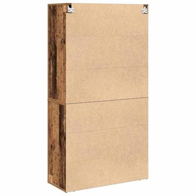 Hoge kast Oudhout 80 x 33 x 150 cm Bewerkt hout